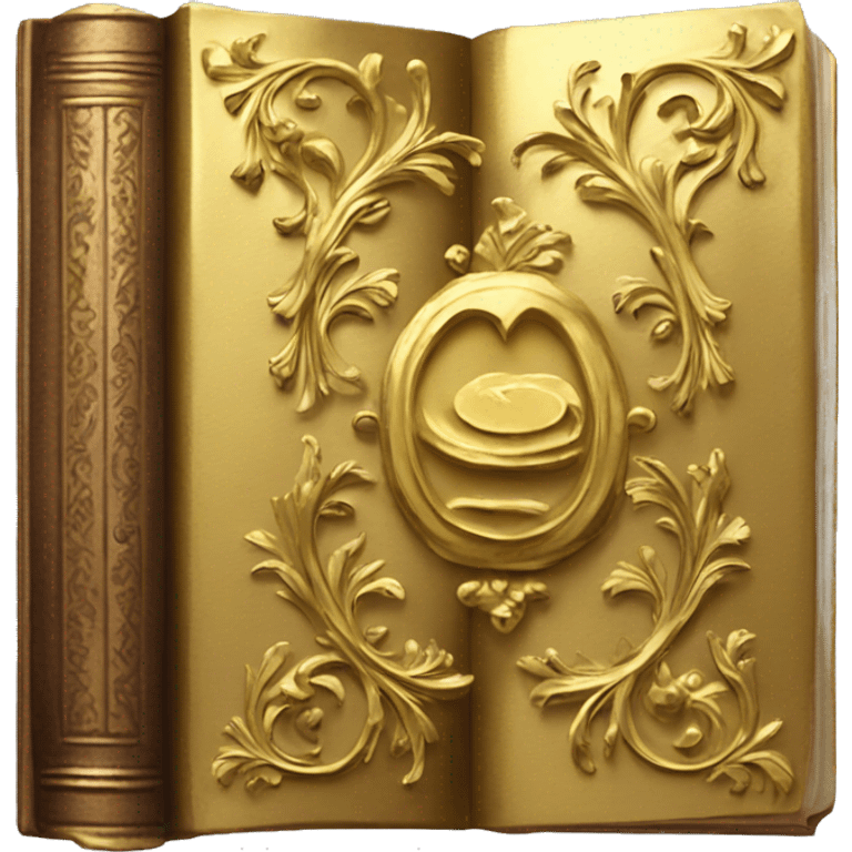 gold Vintage rococo book emoji