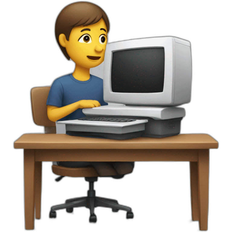 A person sitting in front of a computer emoji