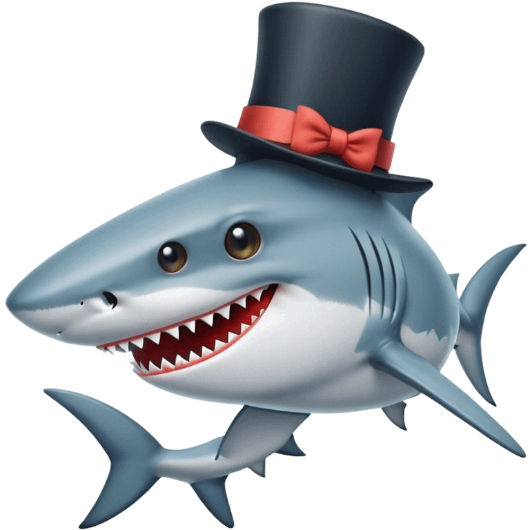 Shark with a top hat emoji