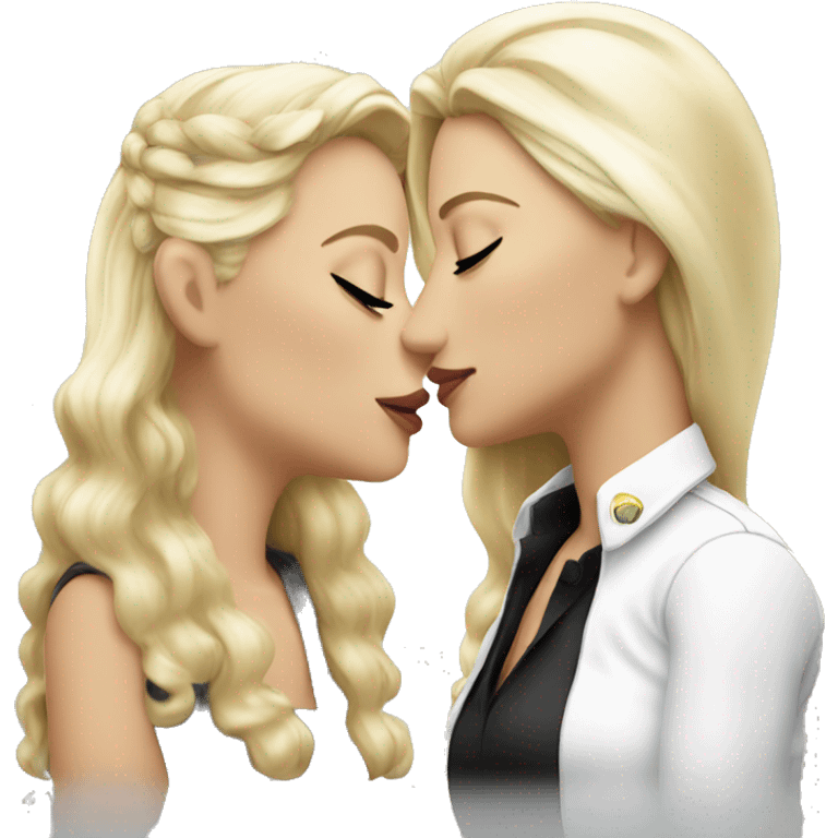 2 white blonde queens kiss  emoji