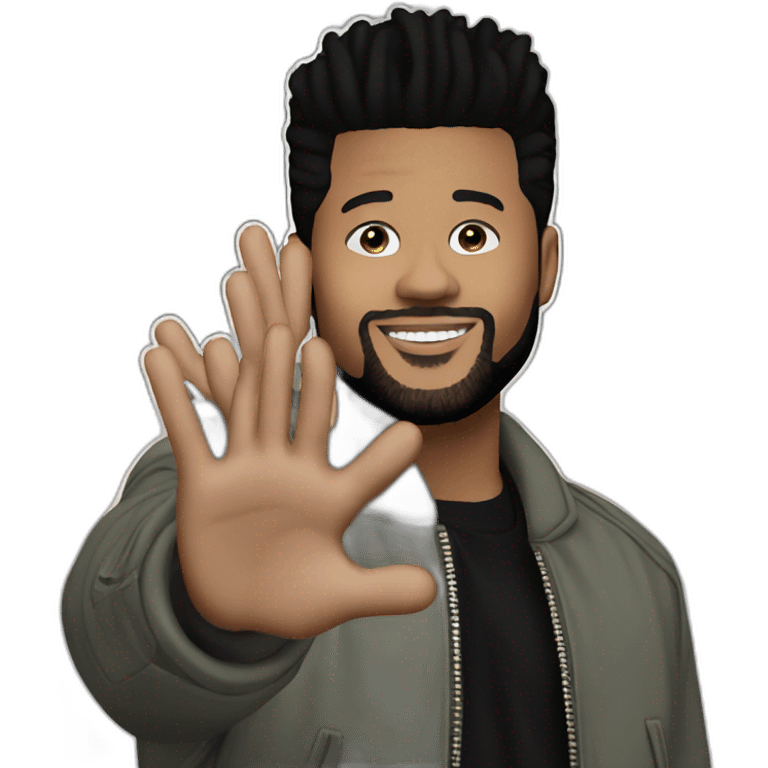 the weeknd waving hi emoji