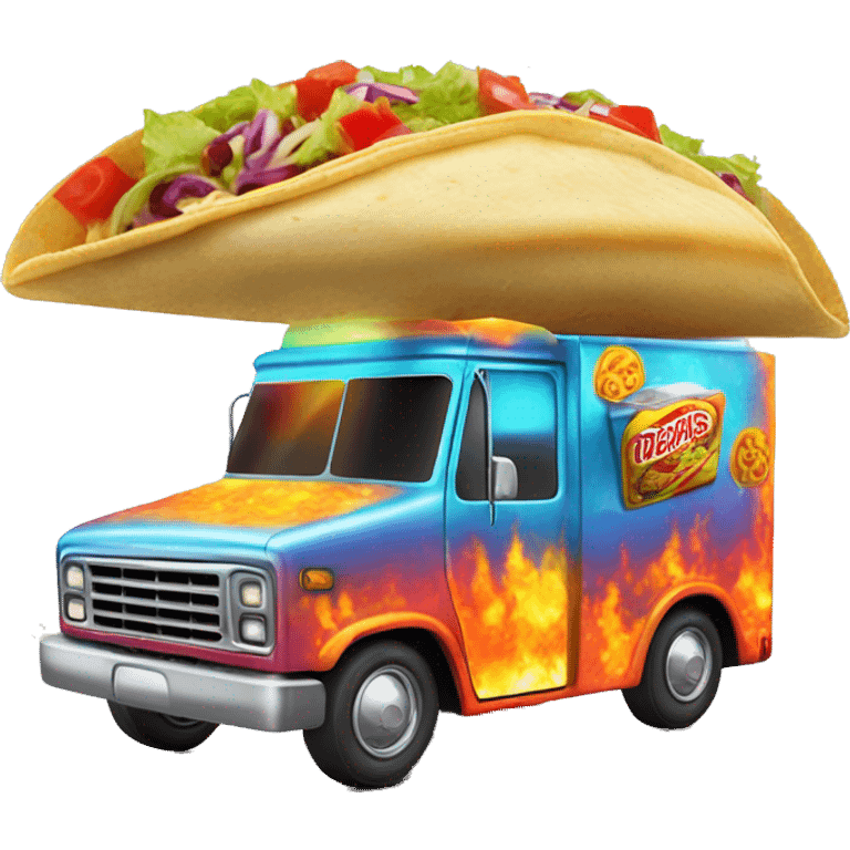 Freaky Hott’s Fiery hot holographic hot wheel food taco hot salsa truck emoji