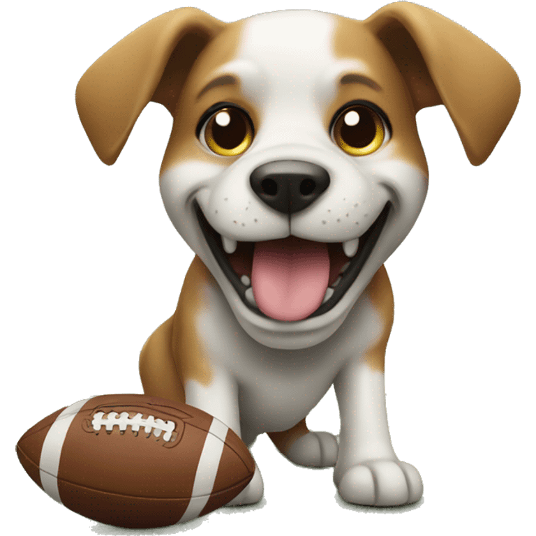 Dog Play football  emoji