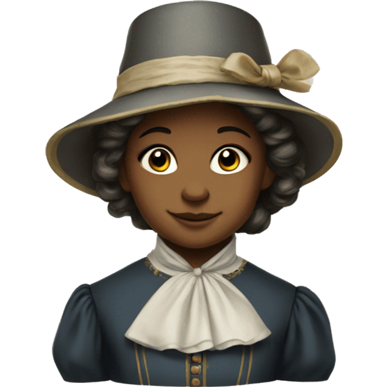 
young girl in 19th century costume emoji