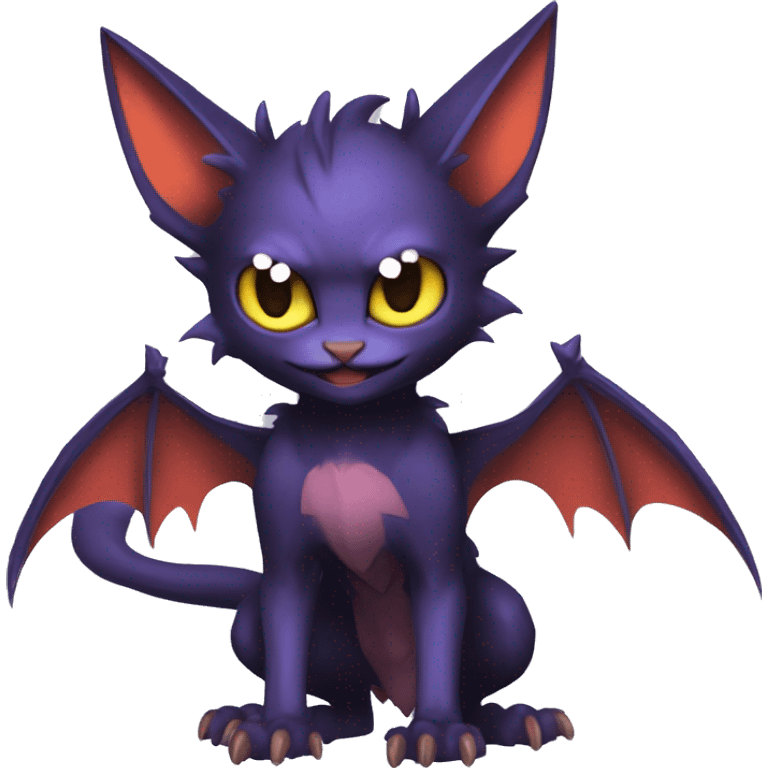 Cool Cute Edgy Bat-Cat-Noivern-Noibat-Litten-Pokémon-Fakémon-hybrid emoji