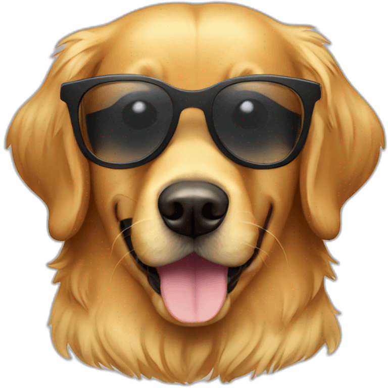 golden retriever con gafas emoji