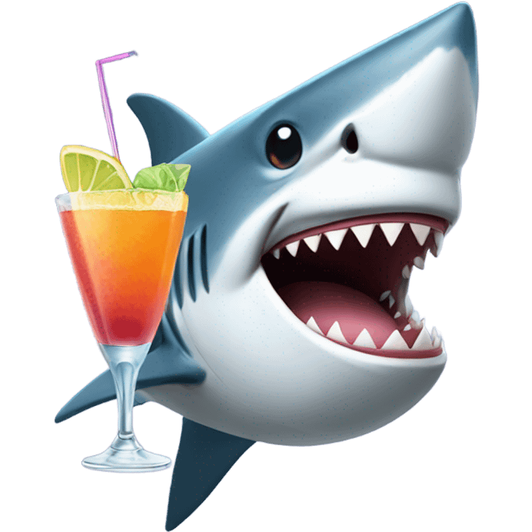 shark with alchol emoji