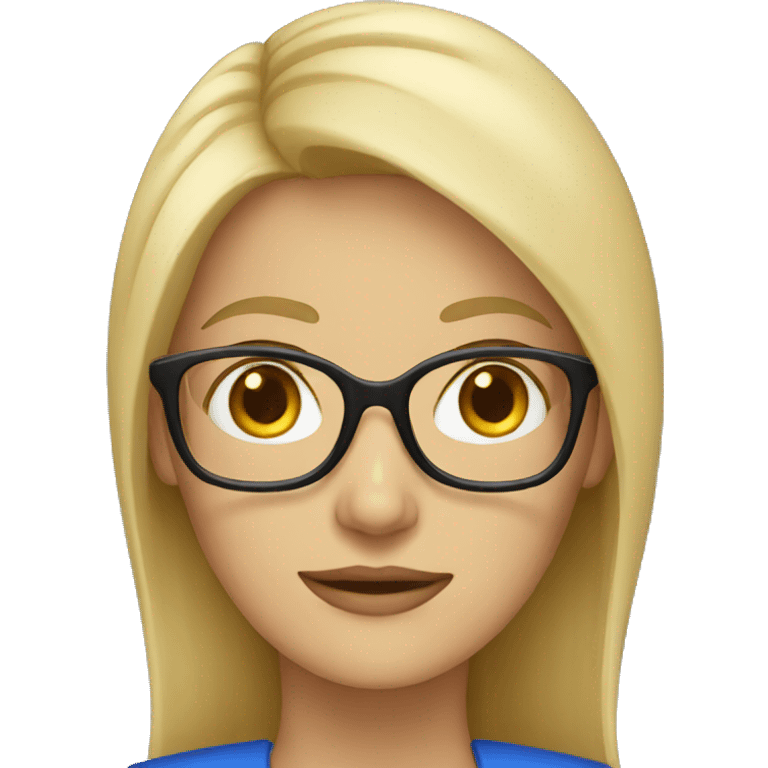 blonde teacher with glasses emoji