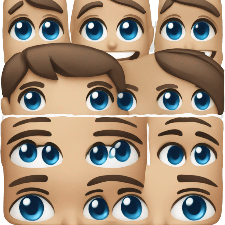 Couple blue eyes girl and brown eyes boy  emoji