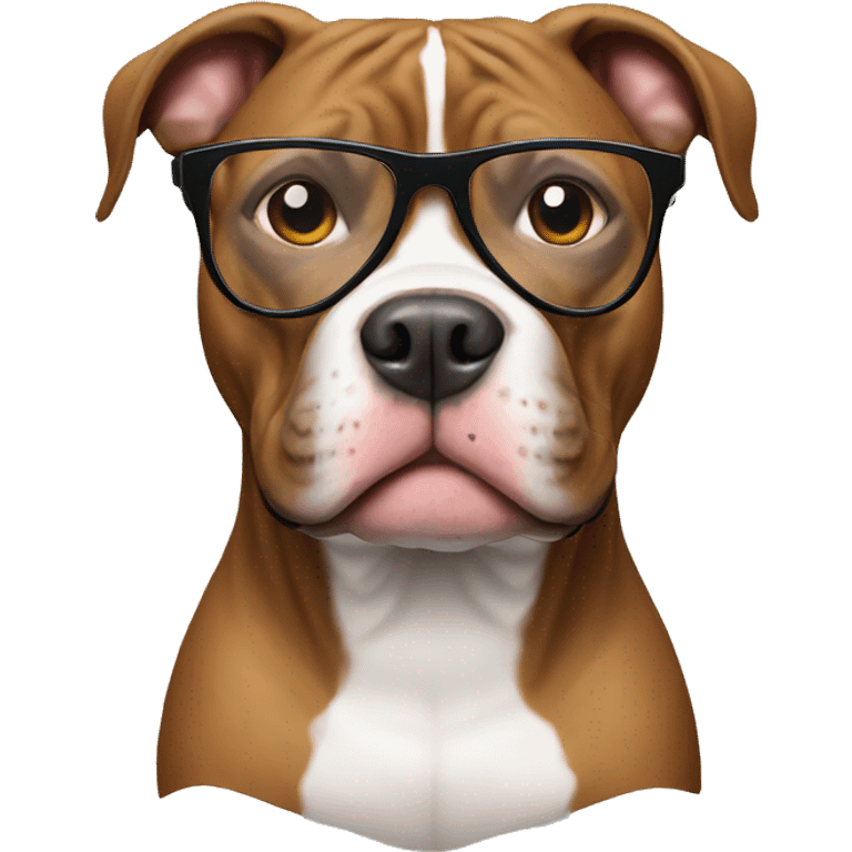 Pitbull with glasses emoji