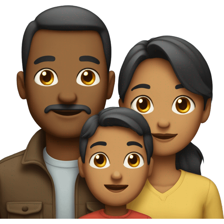 Family of three man and a girl and their son emoji