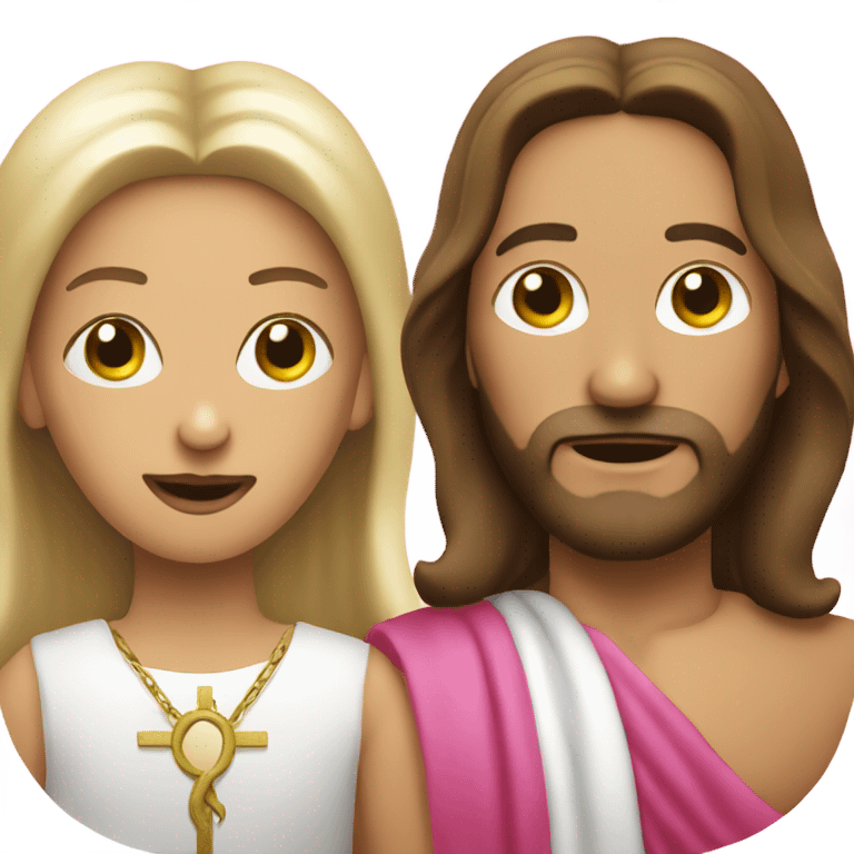 Jesus Christ with a pink drag queen  emoji