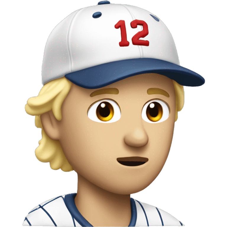 Blonde man in baseball hat hitting head emoji