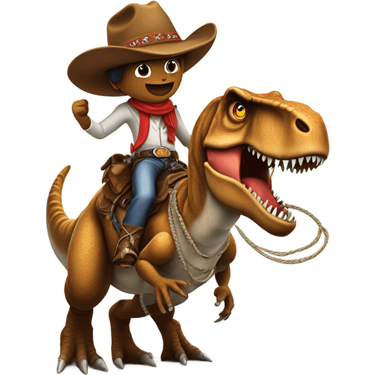 Cowboy on a t Rex emoji