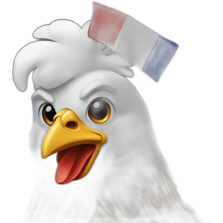 A chiken with a French flag on it emoji