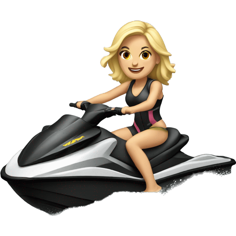 Blonde girl riding jet ski emoji