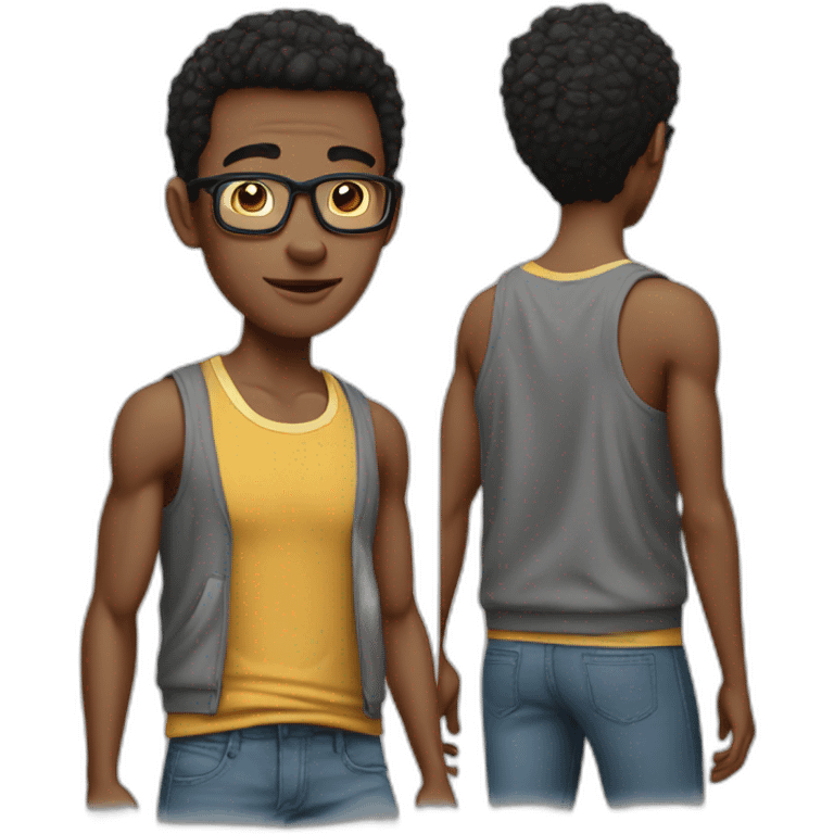 skinny nerd with tank top emoji