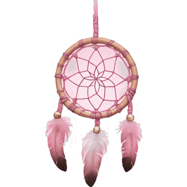 baby pink dream catcher with feathers  emoji