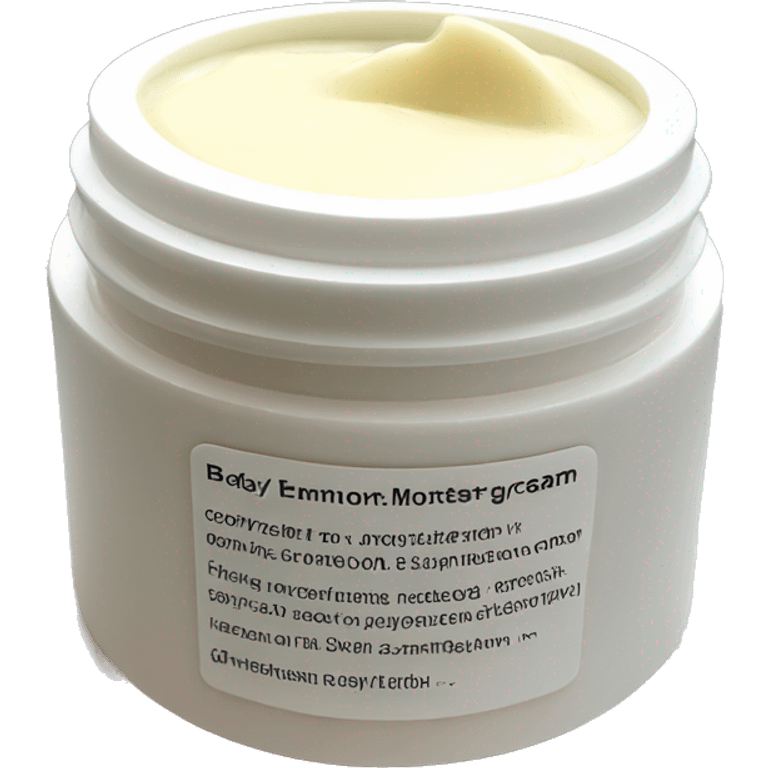 body moisturizer cream pot with label emoji