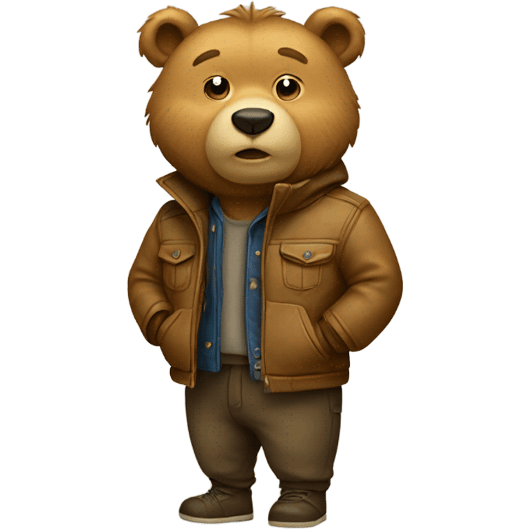 Bear wearing jacket emoji