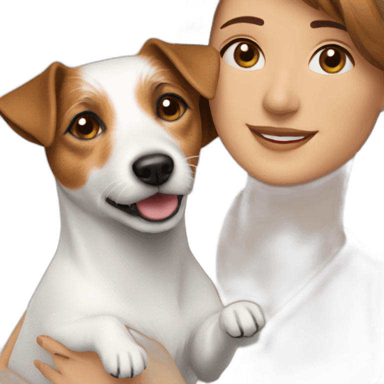 Jack Russell Terrier with a woman emoji