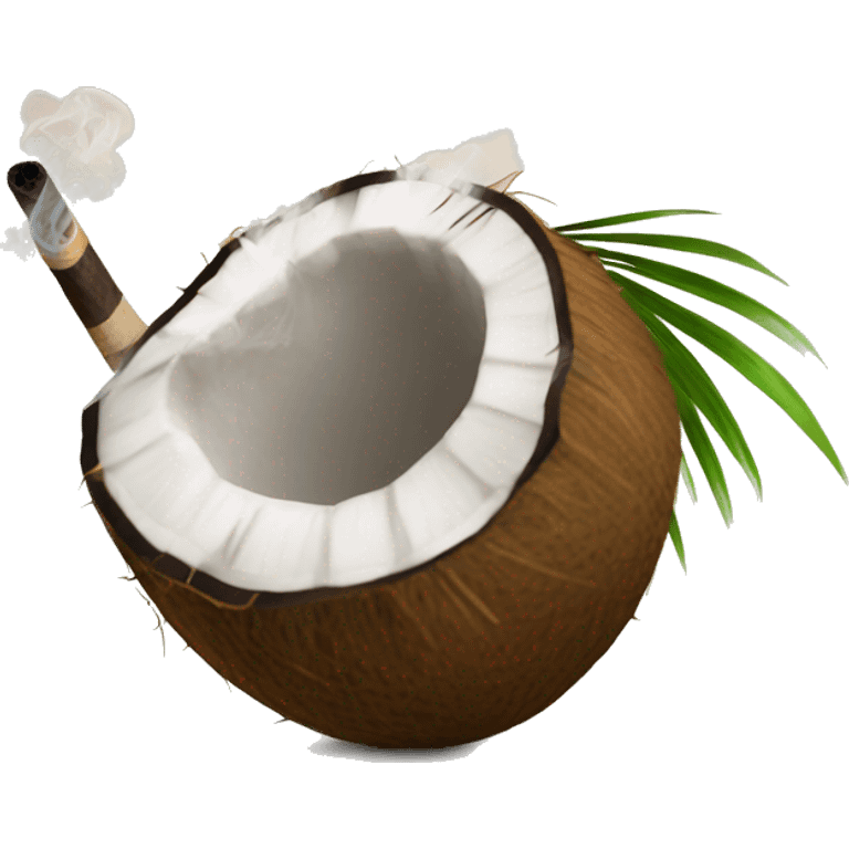 Coconut smoking emoji