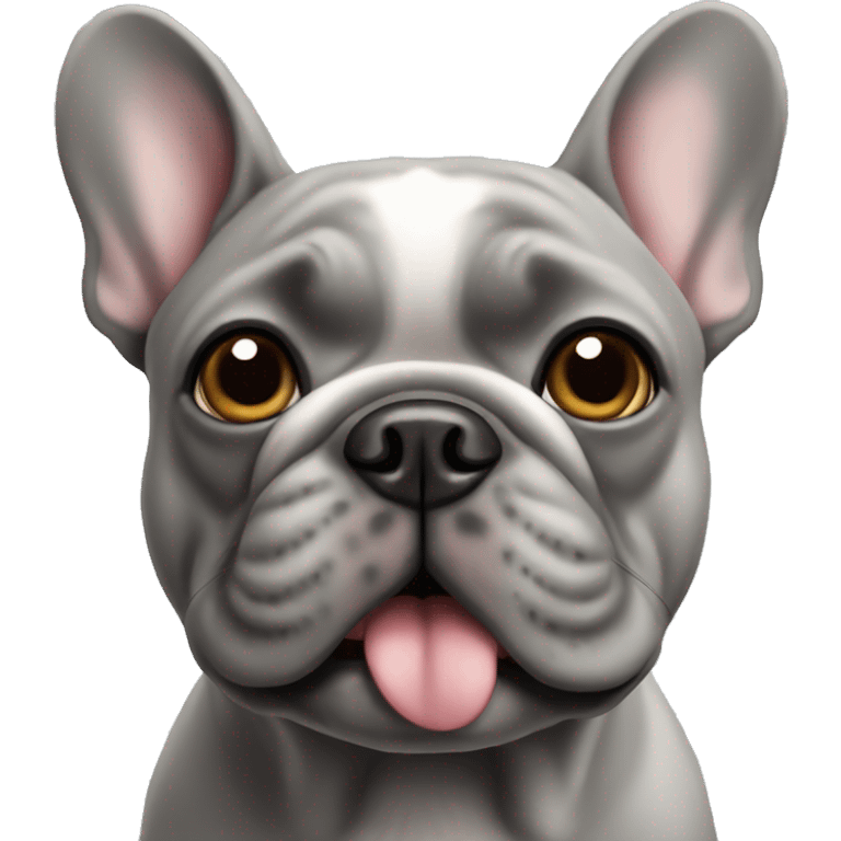 Grey french bulldog emoji