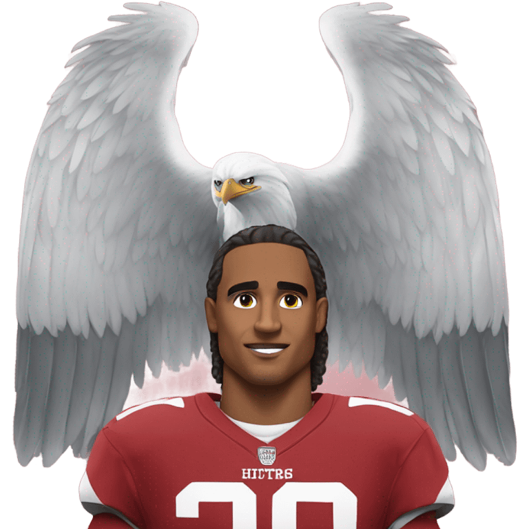 Eagle wearing a Jalen hurts jersey  emoji