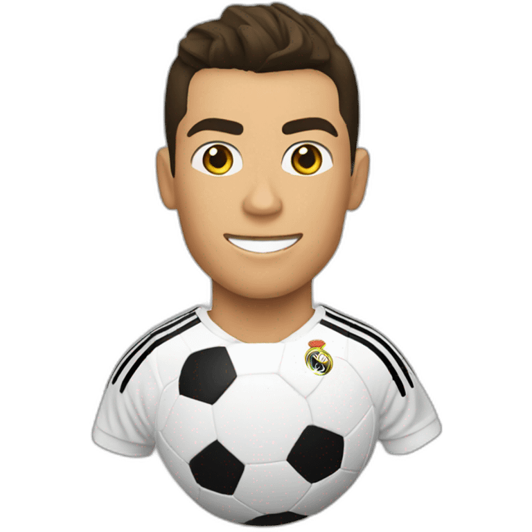 Cristiano Ronaldo kicking football ball emoji