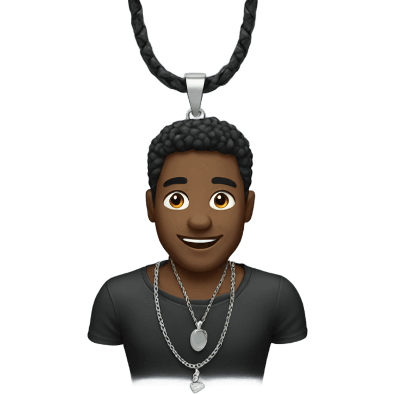 Black man necklace emoji