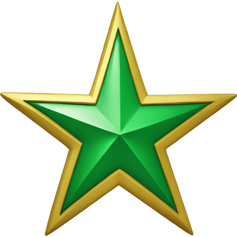 A Star high tech green and gold emoji