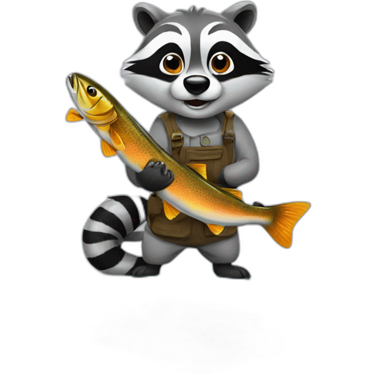 Fusion of a Raccoon and a trout emoji