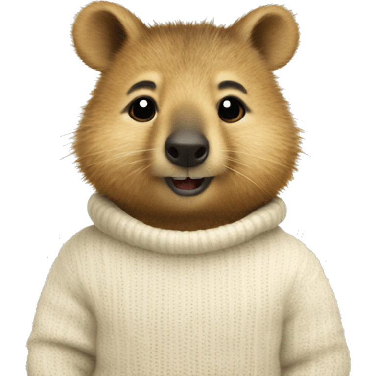 Quokka wearing an ivory sweater emoji