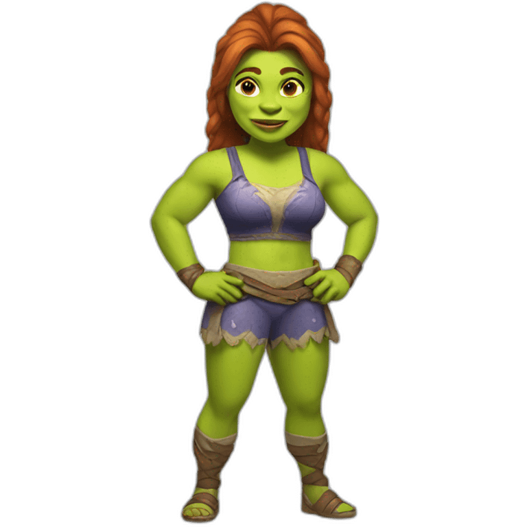 Female Shrek wrestler emoji