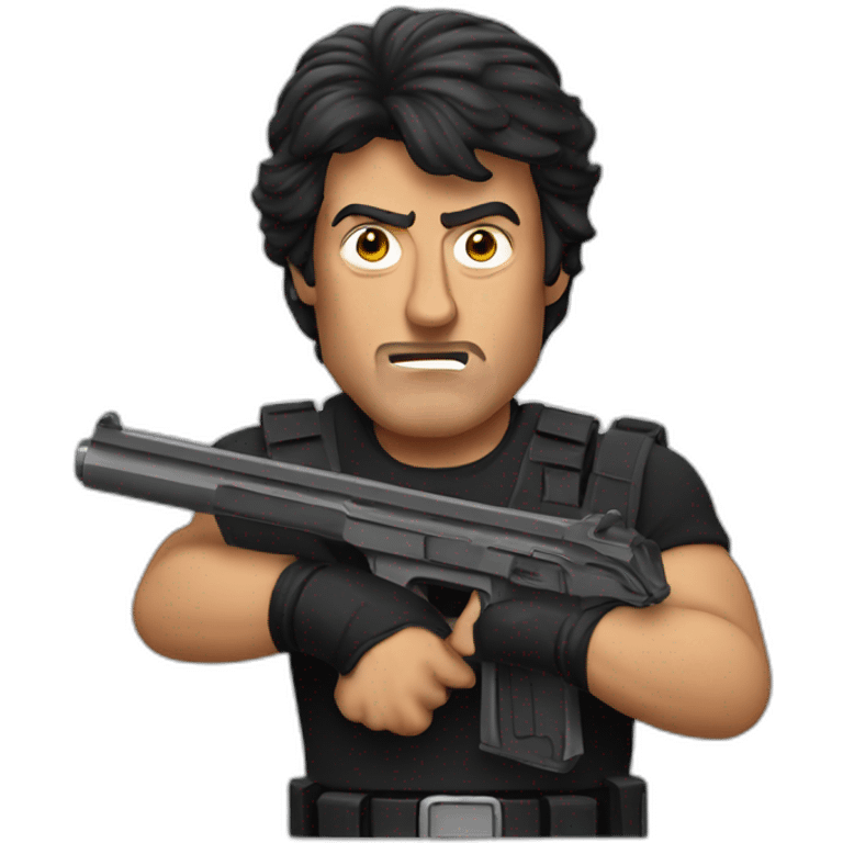 Stallone with gun emoji