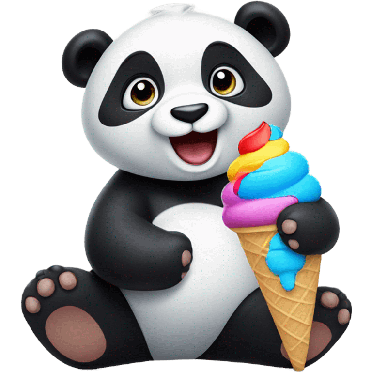 Panda eating ice cream emoji