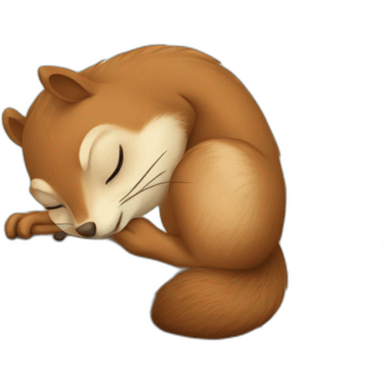 Squirrel sleeping emoji