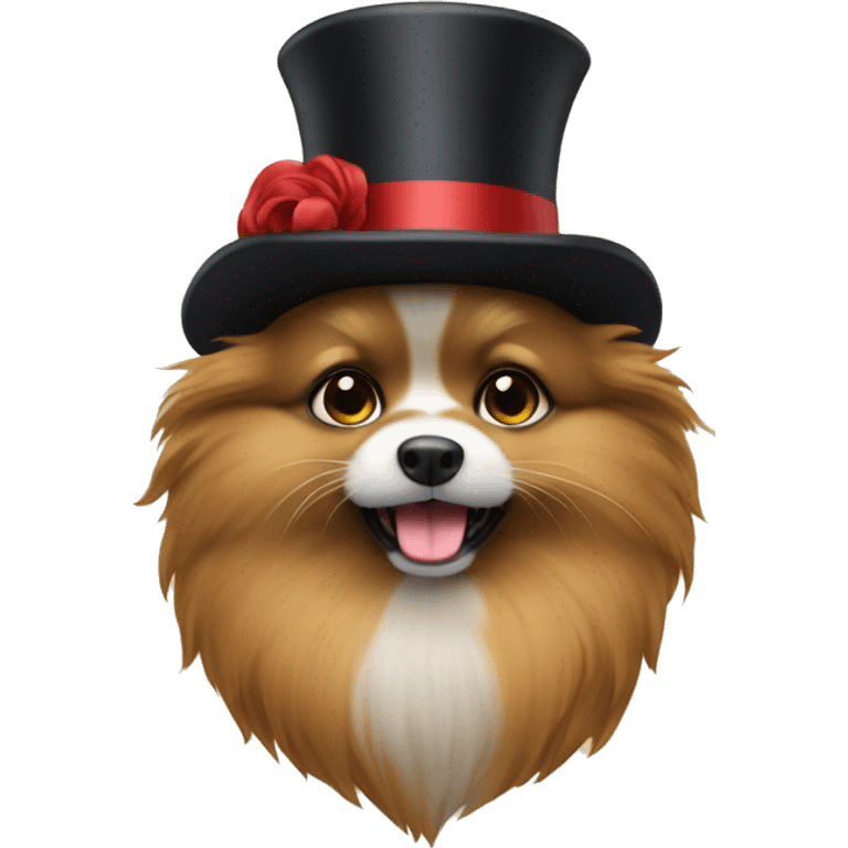 Pomaranian With top hat emoji