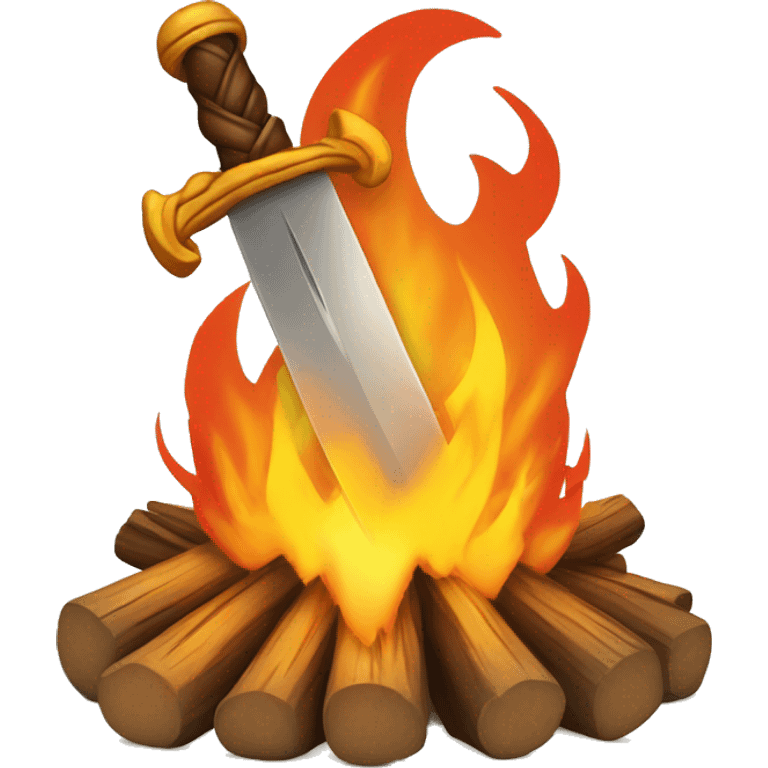  bonfire with a sword coming out of the flames emoji