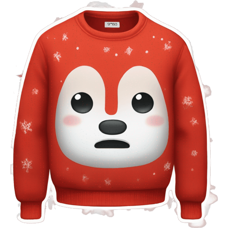 Kawaii Red Christmas sweater emoji