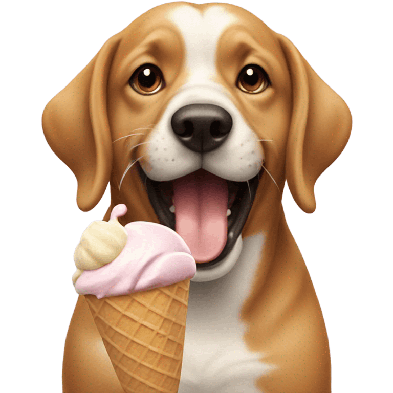 dog eating ice cream emoji