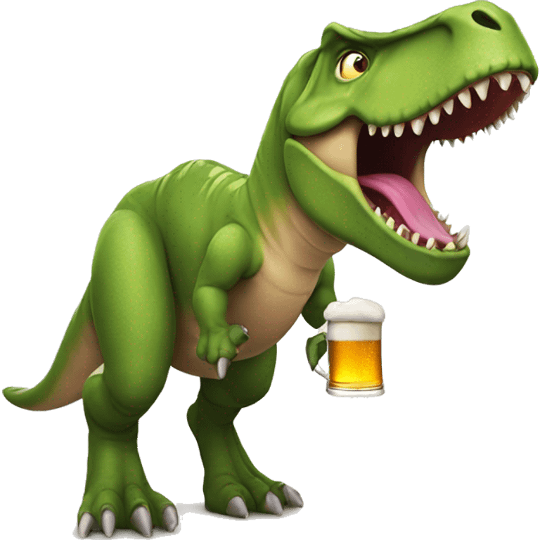 Trex with beer emoji