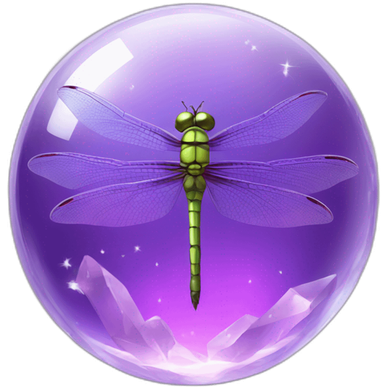 dragonfly inside a purple crystal orb emoji