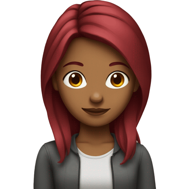 Girl with burgundy hair emoji