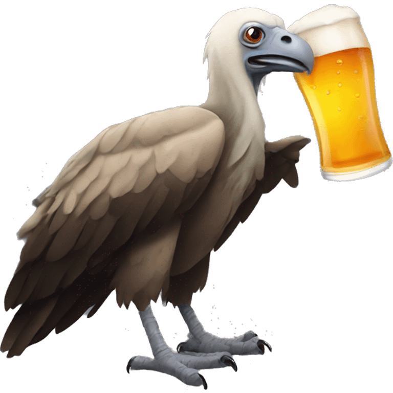 Vulture with beer emoji