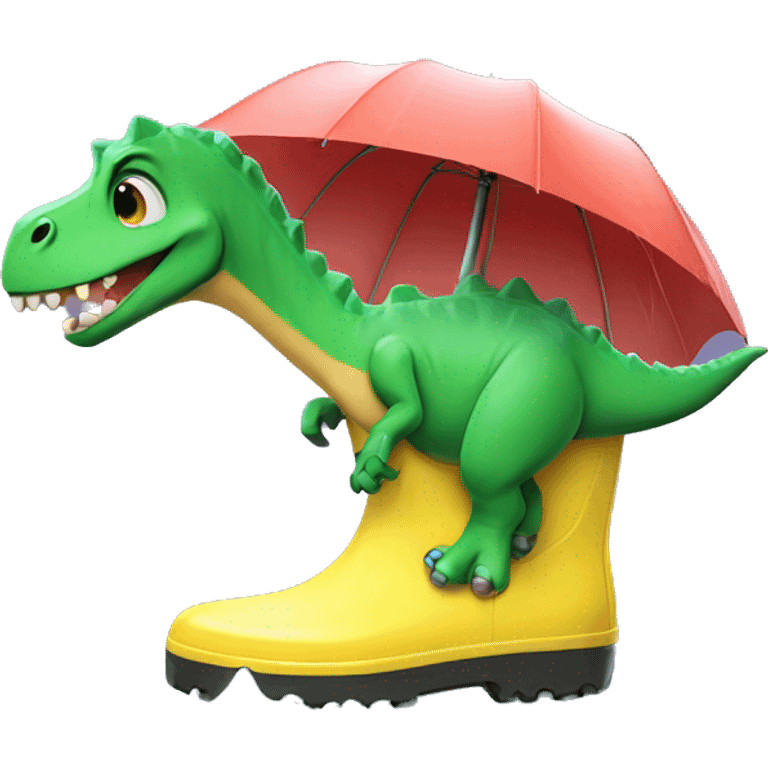 Dinosaur in rain boots  emoji