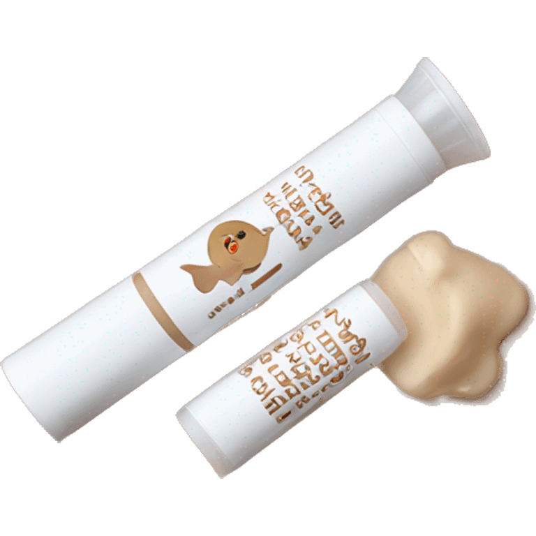 summer fridays lip balm, white cap, medium sized tall tube and brown packaging with white text  emoji