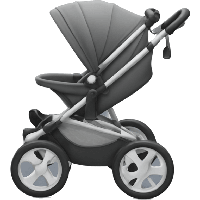 Black and greu Stroller emoji