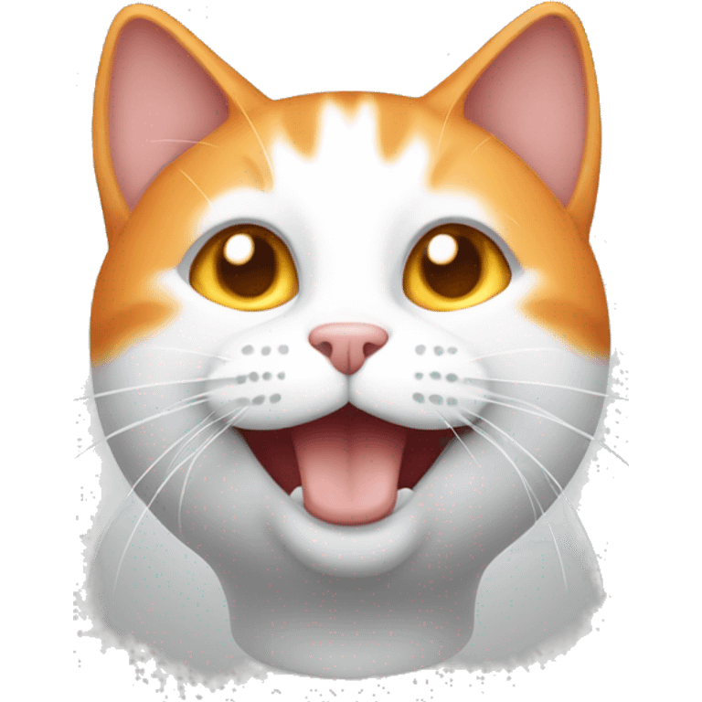 Orange and white cat, emoji icon. emoji