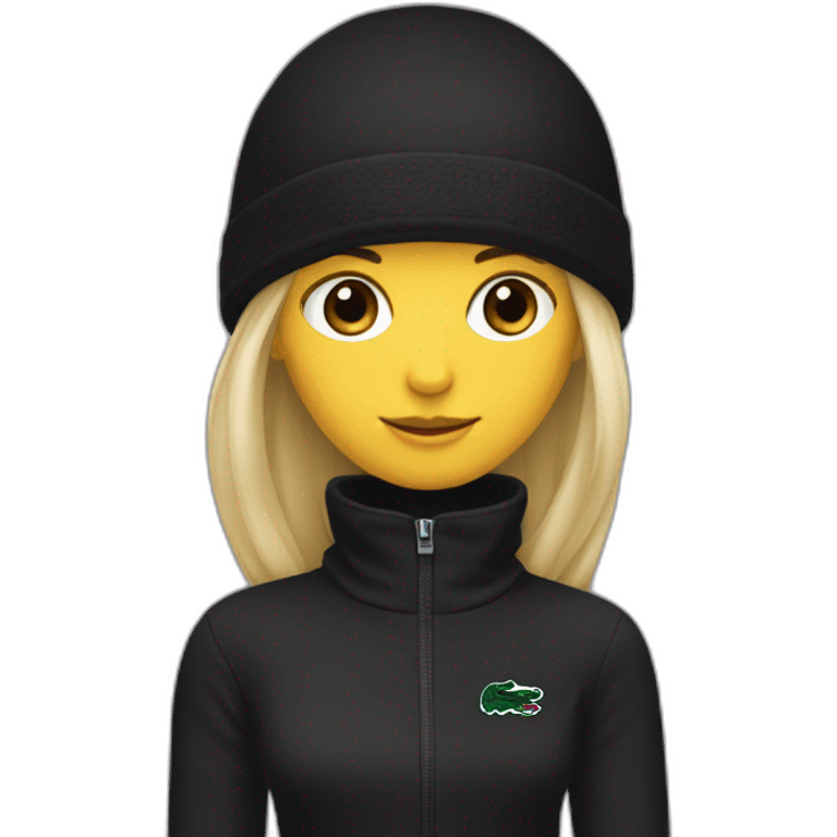 Lacoste black balaclava girl emoji